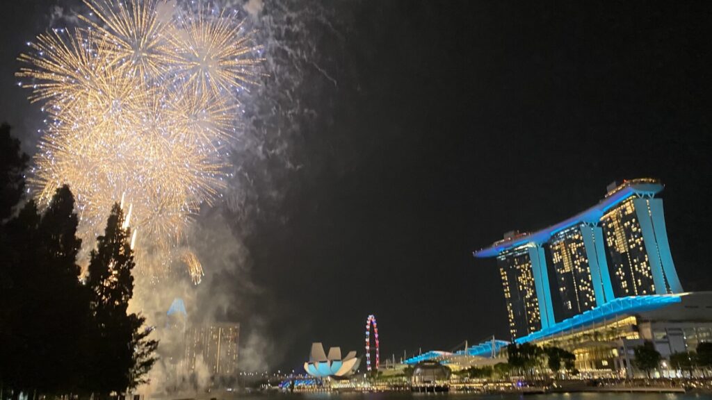 シンガポールで新年のカウントダウン