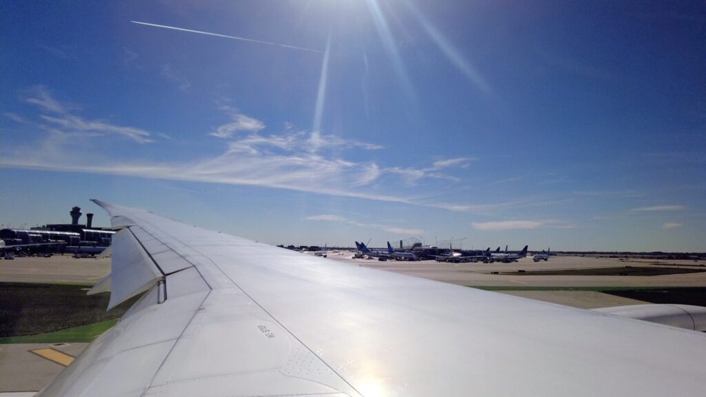 シカゴ・オヘア国際空港を離陸